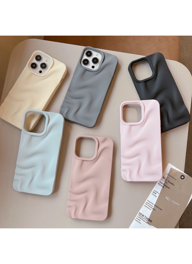 Generic - Advanced Sense Water Corrugated Soft Case For IPhone15/16pro Max Phone Case For Apple 13/12/14 Soft Case-Color:Hc Water Ripple Frosted Black-Applicable Models:13pro Max (without Packaging) - Image 1