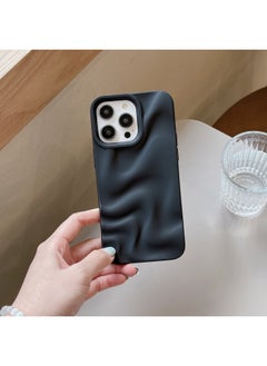 Advanced Sense Water Corrugated Soft Case For IPhone15/16pro Max Phone Case For Apple 13/12/14 Soft Case-Color:Hc Water Ripple Frosted Black-Applicable Models:13pro Max (without Packaging)