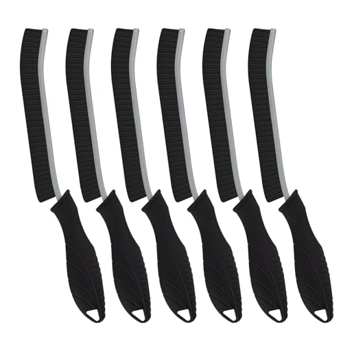 FOOGWEE Hard Bristle Crevice Cleaning Brush - Home Cleaning Tools, Multi-Purpose Crevice Supplies for Kitchen, Bathroom, Toilet, Window, Vehicle, Faucets, Grout, Home (6, Black) - Image 1