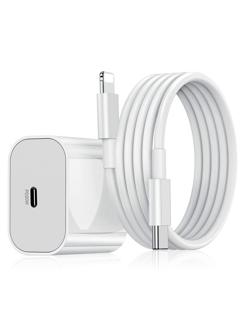 20W Type C Fast Charger Adapter for iphone 14 pro/ 14 pro max/14/13/12/11, USB C Fast Charging Plug with Cable 1M - Image 1