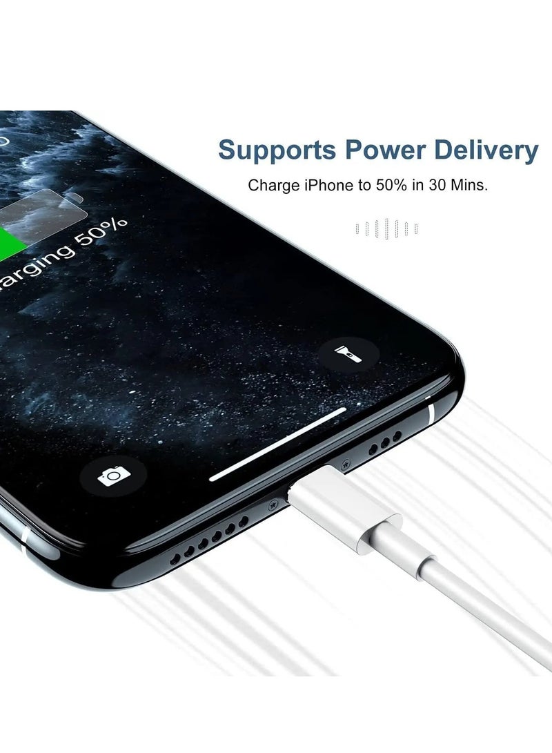 20W Type C Fast Charger Adapter for iphone 14 pro/ 14 pro max/14/13/12/11, USB C Fast Charging Plug with Cable 1M - Image 4