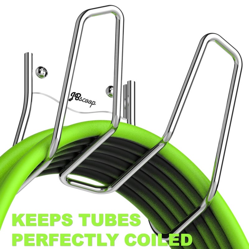 JBscoop Garden Hose Holder, Garden Hose Hanger Wall Mount for Water Hose, Extension Cords, Air Compressor Hose, Heavy Duty & Rust Proof (90 Feet) - Image 3