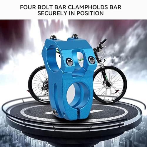 Proberos® Blue Aluminum Alloy Handlebar Stem 31.8mm Clamp Diameter Lightweight Durable Handlebar Stem for MTB Modification, Stylish Design for Mountain Bike Stability and Performance - Image 3
