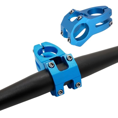 Proberos® Blue Aluminum Alloy Handlebar Stem 31.8mm Clamp Diameter Lightweight Durable Handlebar Stem for MTB Modification, Stylish Design for Mountain Bike Stability and Performance - Image 1