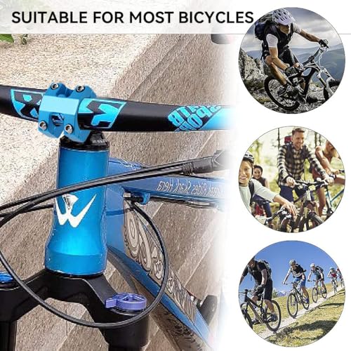 Proberos® Blue Aluminum Alloy Handlebar Stem 31.8mm Clamp Diameter Lightweight Durable Handlebar Stem for MTB Modification, Stylish Design for Mountain Bike Stability and Performance - Image 4