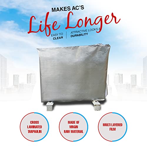 TUFFPAULIN AC Cover Dust-Proof Waterproof for Outdoor Unit 1.5 Tonne Capacity (Silver) - Image 2