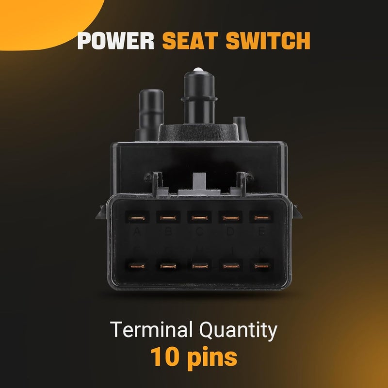 Yikesai Power Seat Switch, 8 Way Front Right Passenger Side Control Switch Compatible with 2007-2013 Buick Cadillac Chevy GMC - CTS, DTS, Escalade, Silverado, Tahoe, Sierra, Yukon - Replaces 12451498 25974715 - Image 2