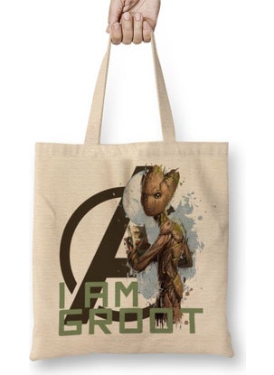 Baskı Dükkanı Print Shop Avengers I Am Groot Tote Bag Long Handle 