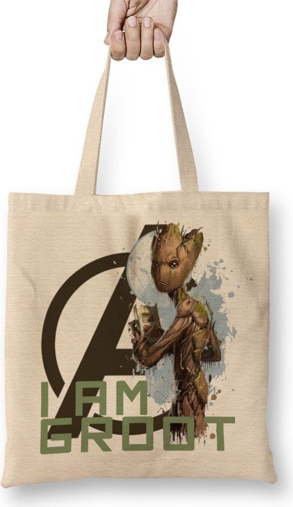 Baskı Dükkanı Print Shop Avengers I Am Groot Tote Bag Long Handle 