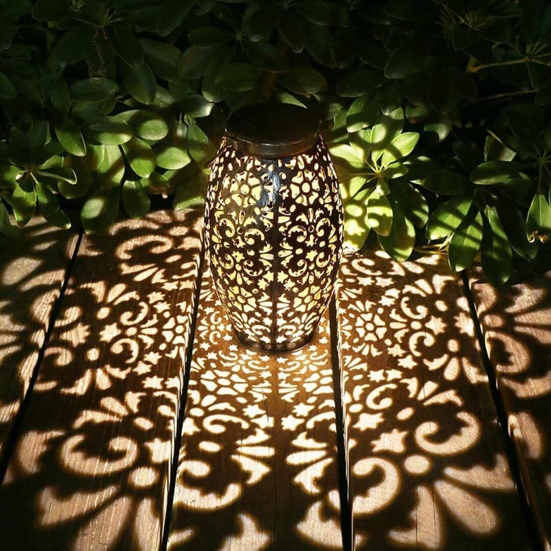 Kaixoxin Solar Lantern Lights for Hanging or Table Outdoor Solar Light for Patio Courtyard Garden Silver1