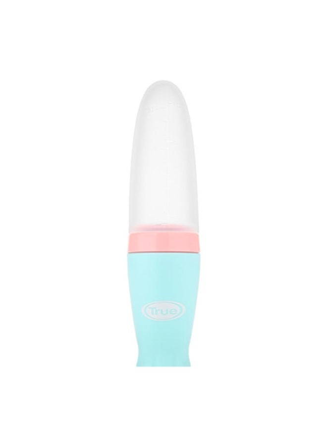 True Gold Silicone Bottle with Silicone Spoon and Cover/Stand 4m+ - Image 3