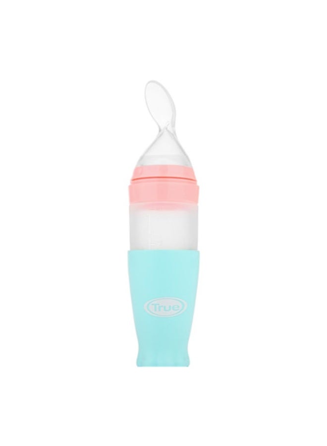 True Gold Silicone Bottle with Silicone Spoon and Cover/Stand 4m+ - Image 4