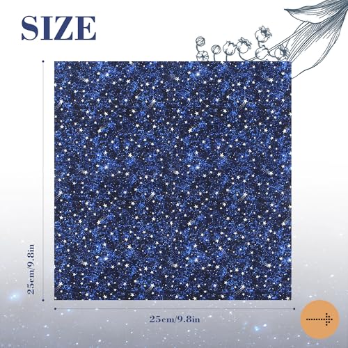 BDS-HOME 10pcs Quilting Print Fabric 9.8"X9.8" Cotton Fat Squares Sheets Printed Starry Sky Supplies for Sewing Patchwork Scrapbooking DIY Craft - Image 2
