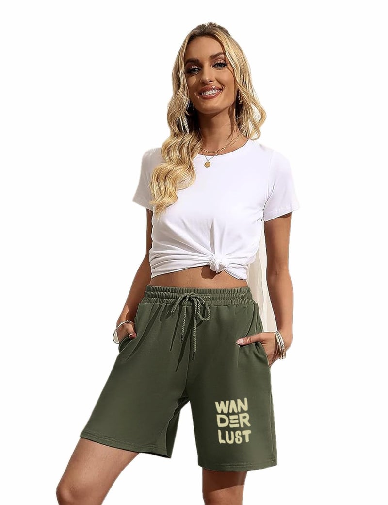 hotfits Women's Green Summer Gym Shorts – Relaxed Fit with Pockets | Ideal for Running, Workout, Yoga & Lounge – XL - Image 3
