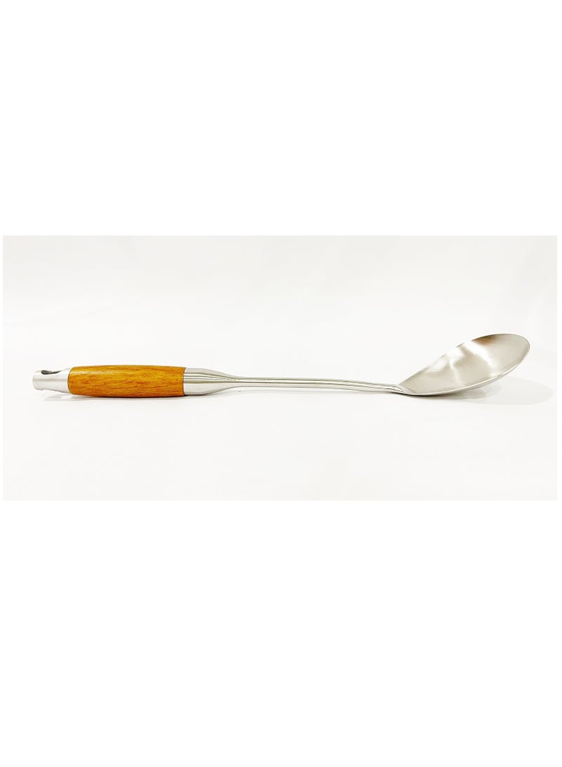 British Chef Stainless Steel Rice Turner | Wooden Handle | Rice Spoon | Long Handle Turner Spoon |BC318 - Image 3