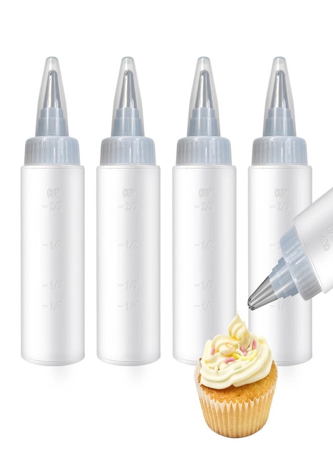 hongliang 4 Pcs 4 oz Plastic Squeeze Bottles,for Sauces,Ketchup,Drizzle Bottles for Cookie Decorating,Pancake Arts Liquids - Image 1