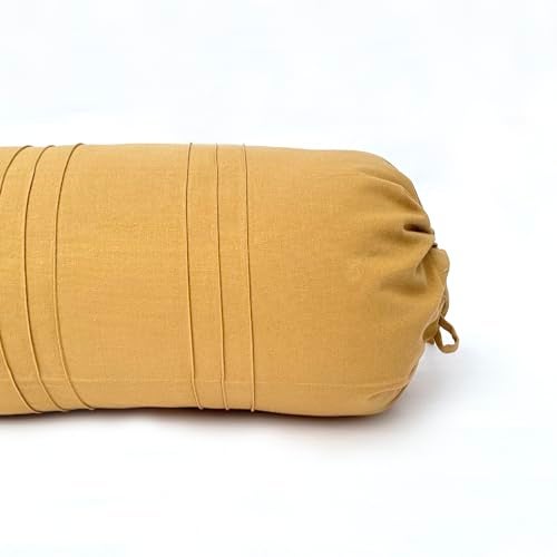 Swayam Set of 2 Cotton Bolster Cover | 30x30 Inch | Soft Breathable Masnad Cover 200TC | Durable & Washable | Solid Bolster Cover for Diwan, Bed & Sofa - Beige - Image 3