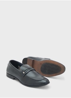 Robert Wood Clasisic Saddle Detail Formal Loafer Slip Ons  - Image 3