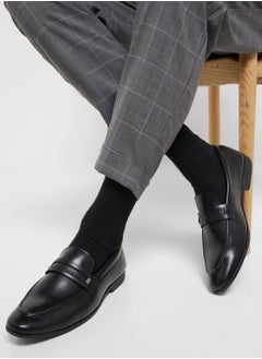 Robert Wood Clasisic Saddle Detail Formal Loafer Slip Ons  - Image 5