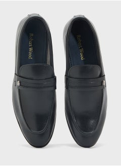 Robert Wood Clasisic Saddle Detail Formal Loafer Slip Ons  - Image 4