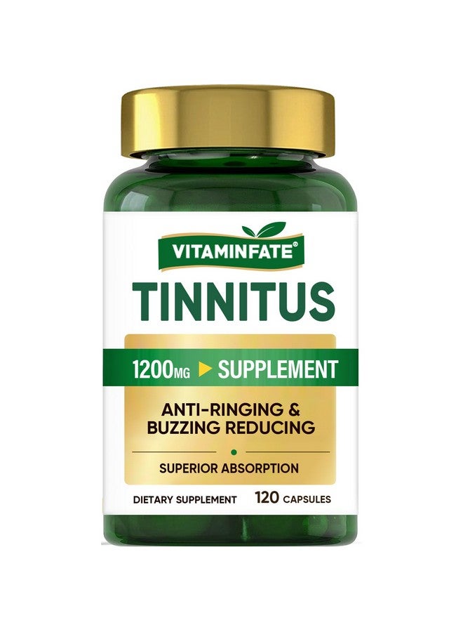 VITAMINFATE VITAMINFATE Tinnitus Relief for Ringing Ears Supplement 1200mg - 120 Capsules | Supports Ear Health & Hearing Wellness | Reduces Tinnitus Symptoms  - Image 1