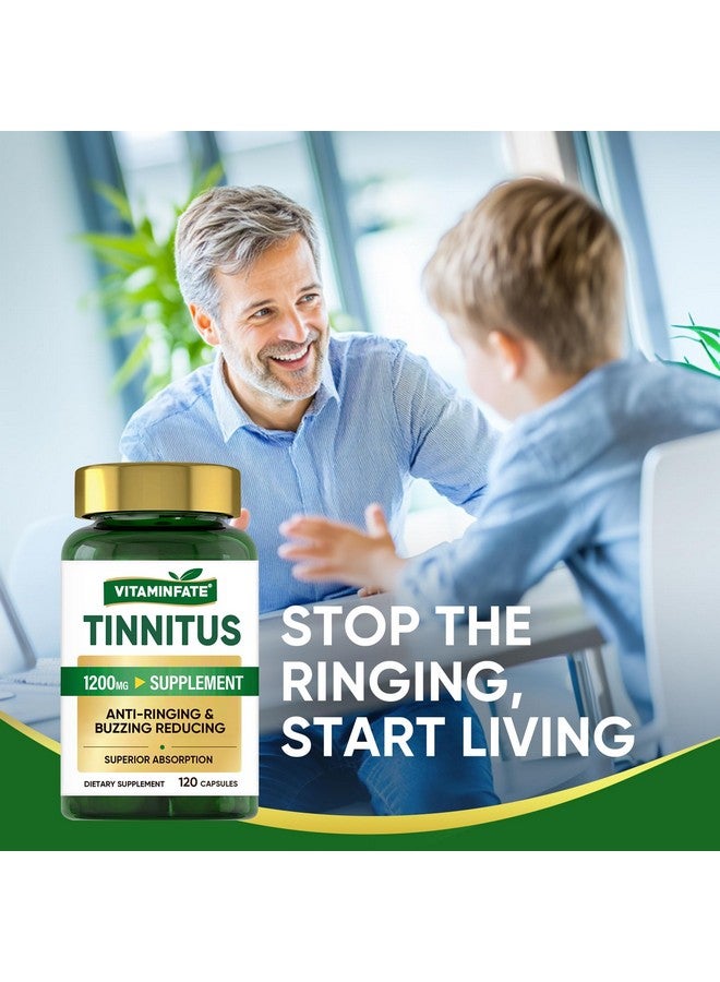 VITAMINFATE VITAMINFATE Tinnitus Relief for Ringing Ears Supplement 1200mg - 120 Capsules | Supports Ear Health & Hearing Wellness | Reduces Tinnitus Symptoms  - Image 3