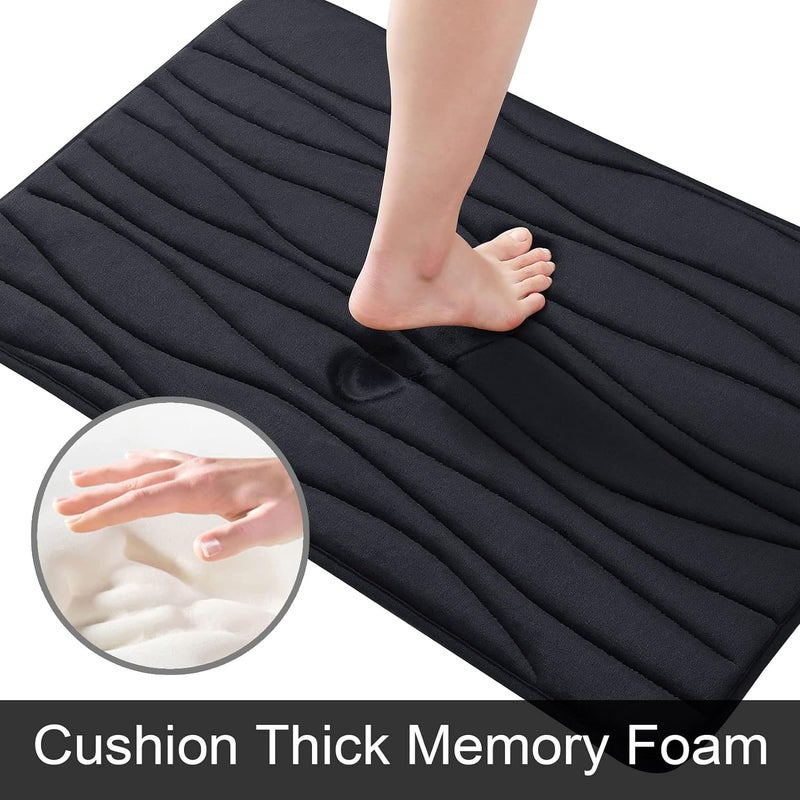 Buganda Nonslip Bathroom Bath Mats, Stylish Doormat Water Absorbent, Fast Dry, Soft and Comfortable Stylish Bathmat/Doormat (Black, 17x24 inch) - Image 2
