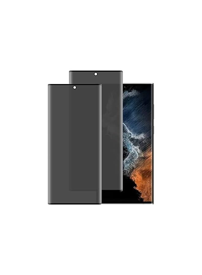 بروماس واقي شاشة للخصوصية Galaxy S22 Ultra، واقي شاشة S22 Ultra - مضاد للتجسس 9H صلابة HD من الزجاج الأسود لهاتف Samsung Galaxy S22 Ultra 5G 6.8 بوصة تغطية كاملة ثلاثية الأبعاد مضادة للخدش - عبوتان - Image 1