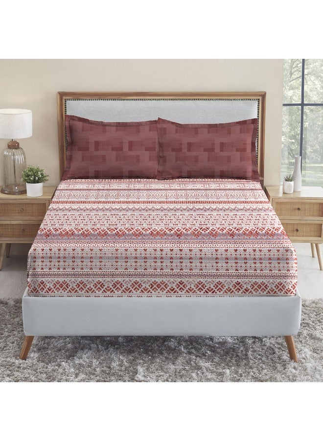 Trident Soft Comfort Bedsheet for Double Bed, 210 TC 100% Cotton Bedsheet, Soft and Breathable, King Size Bedsheet with 2 Pillow Covers - Adam - Image 3