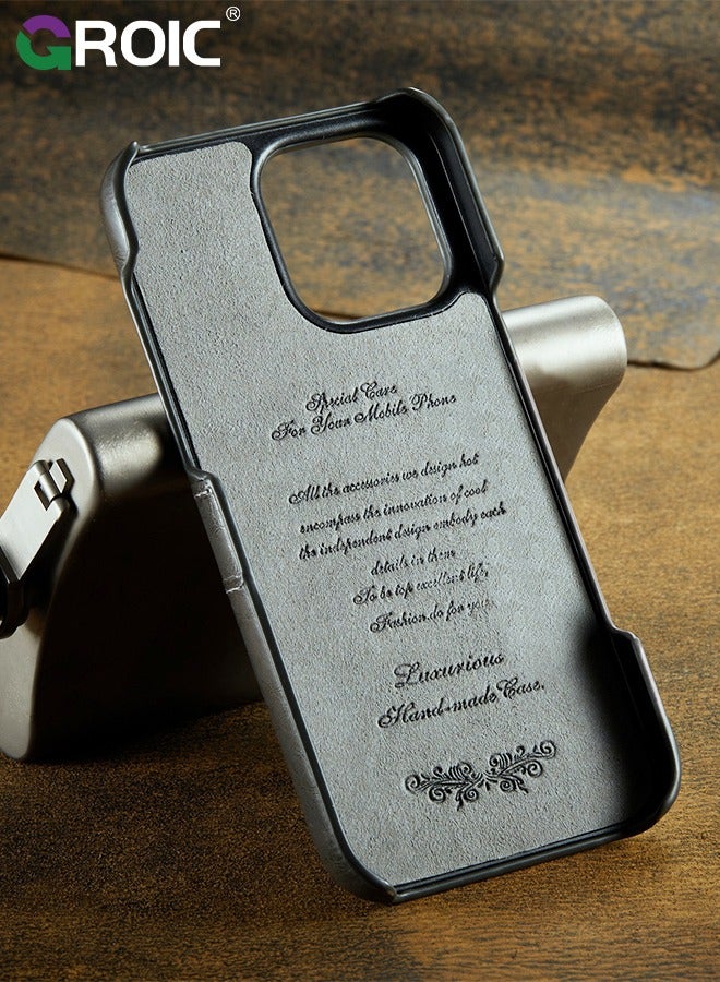 GROIC حافظة محفظة آيفون 16 برو مع حامل بطاقة ائتمان، جلد بريميو مقلوب مغناطيسي مع قفل قابل للطي حامل قوي غلاف واقي لآيفون 16 برو - Image 5