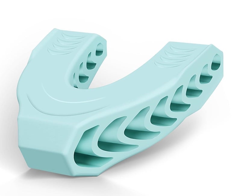 QEWINOX QEWINOX Premium Facial Exerciser Jawline Exerciser Tool for Men and Women Tighten Tone Strengthen Target your jawline chin lips and cheekbones Food grade Silicone Sky Blue Pack of 1 Jawline Primium Ushape  - Image 1