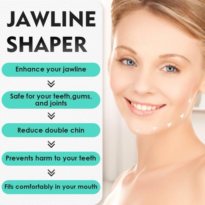 QEWINOX QEWINOX Premium Facial Exerciser Jawline Exerciser Tool for Men and Women Tighten Tone Strengthen Target your jawline chin lips and cheekbones Food grade Silicone Sky Blue Pack of 1 Jawline Primium Ushape  - Image 2
