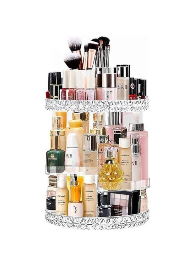 حقيبة تخزين لمستحضرات التجميل قابلة للتعديل بزاوية 360 درجة لتخزين مستحضرات التجميل بسعة كبيرة مصنوع من الأكريليك شفاف - Image 5