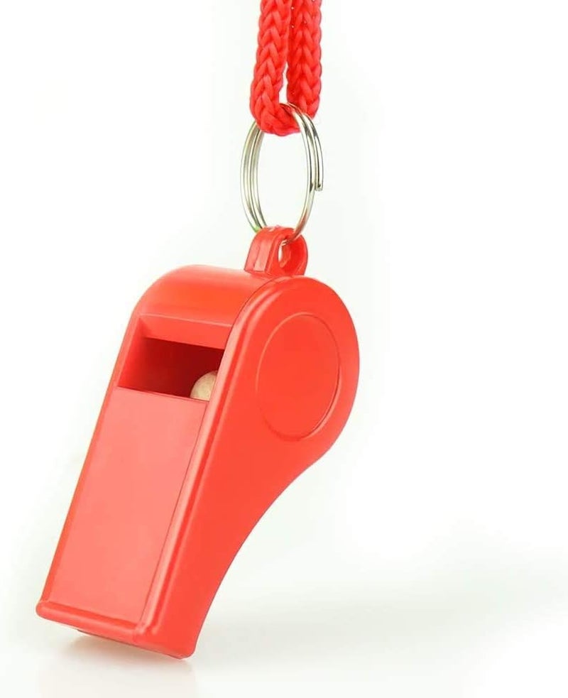 FYA Whistle, Red Emergency Whistle with Lanyard, 2PCS Super Loud Plastic Whistles Perfect for Self-Defense, Lifeguard and Emergencies - Image 2