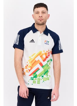 Adidas Men Sportswear Fit Short Sleeve Outdoor Polo Shirts, Multicolor  - Image 1