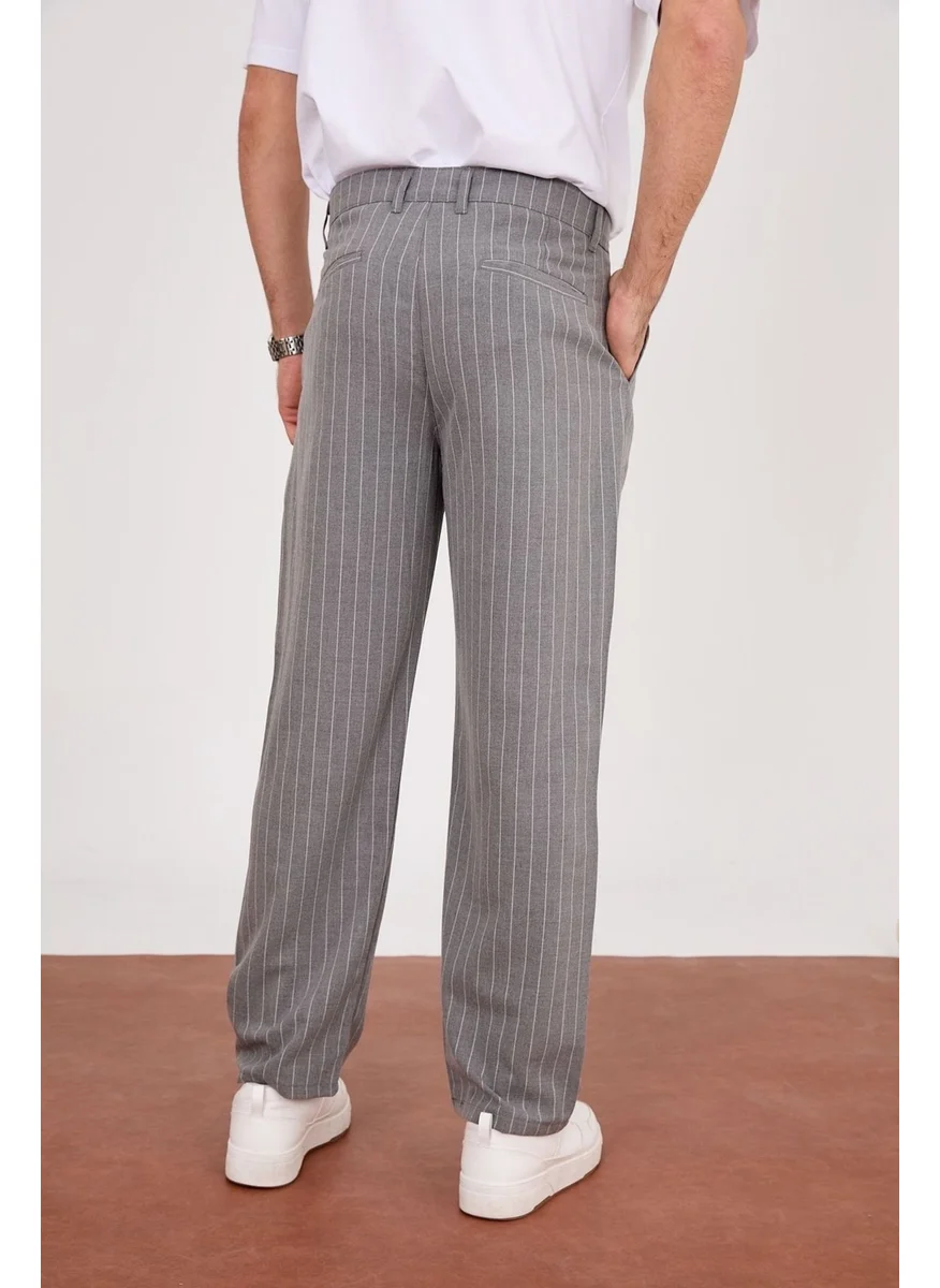 Cool Tarz Cool Style Pinstripe Baggy Fabric Trousers