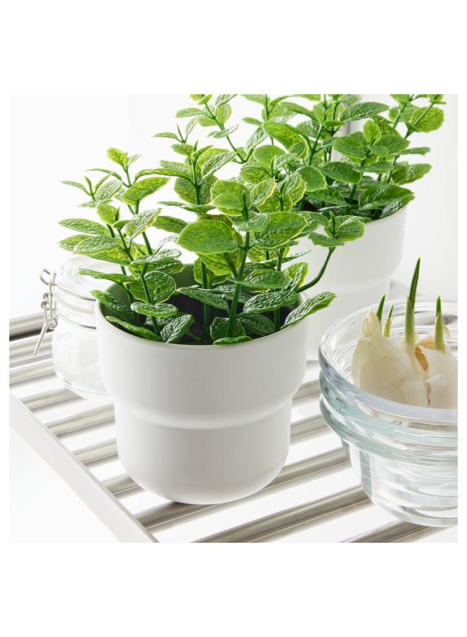 erorex Artificial Potted Plant, In/Outdoor Mint, 9 Cm - Image 4