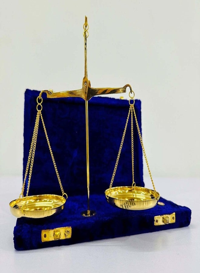 THOR INSTRUMENTS Vintage Brass Apothecary Scale with Purple Box Weight Scale Home Decor Antique Weight Balancing Scale Taraju Showpiece Levels Measuring Tool with Weight Balance - Image 2