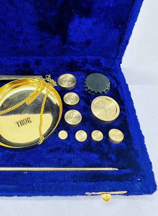 THOR INSTRUMENTS Vintage Brass Apothecary Scale with Purple Box Weight Scale Home Decor Antique Weight Balancing Scale Taraju Showpiece Levels Measuring Tool with Weight Balance - Image 5