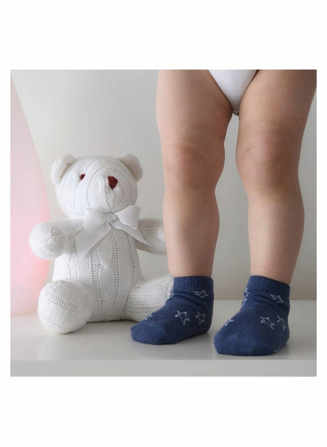 12 Pairs Toddler Socks with Anti,Skid Design for Active Kids 0,1 Years Black - Image 4
