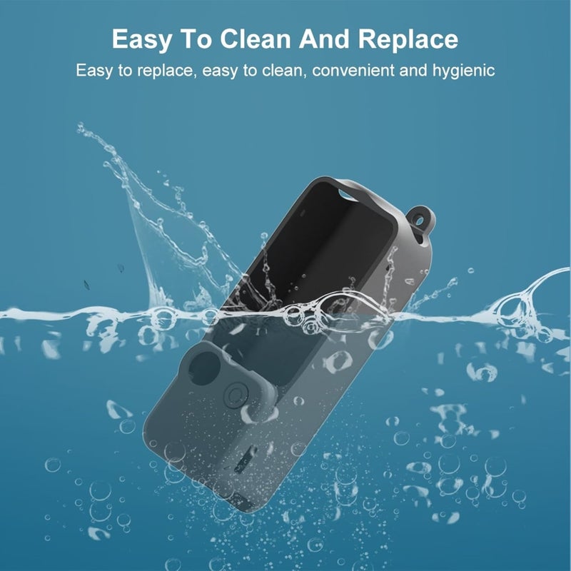 PULUZ غطاء سيليكون PULUZ لكاميرا DJI OSMO Pocket 3، غطاء واقي للكاميرا، مجموعة غطاء سيليكون 3 في 1 باللون الأسود - Image 4