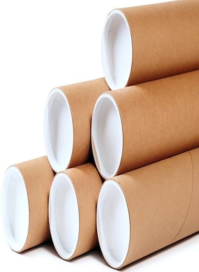 supplyhut 10 - 2" x 12" Round Cardboard Shipping Mailing Tube Tubes With End Caps - Image 1