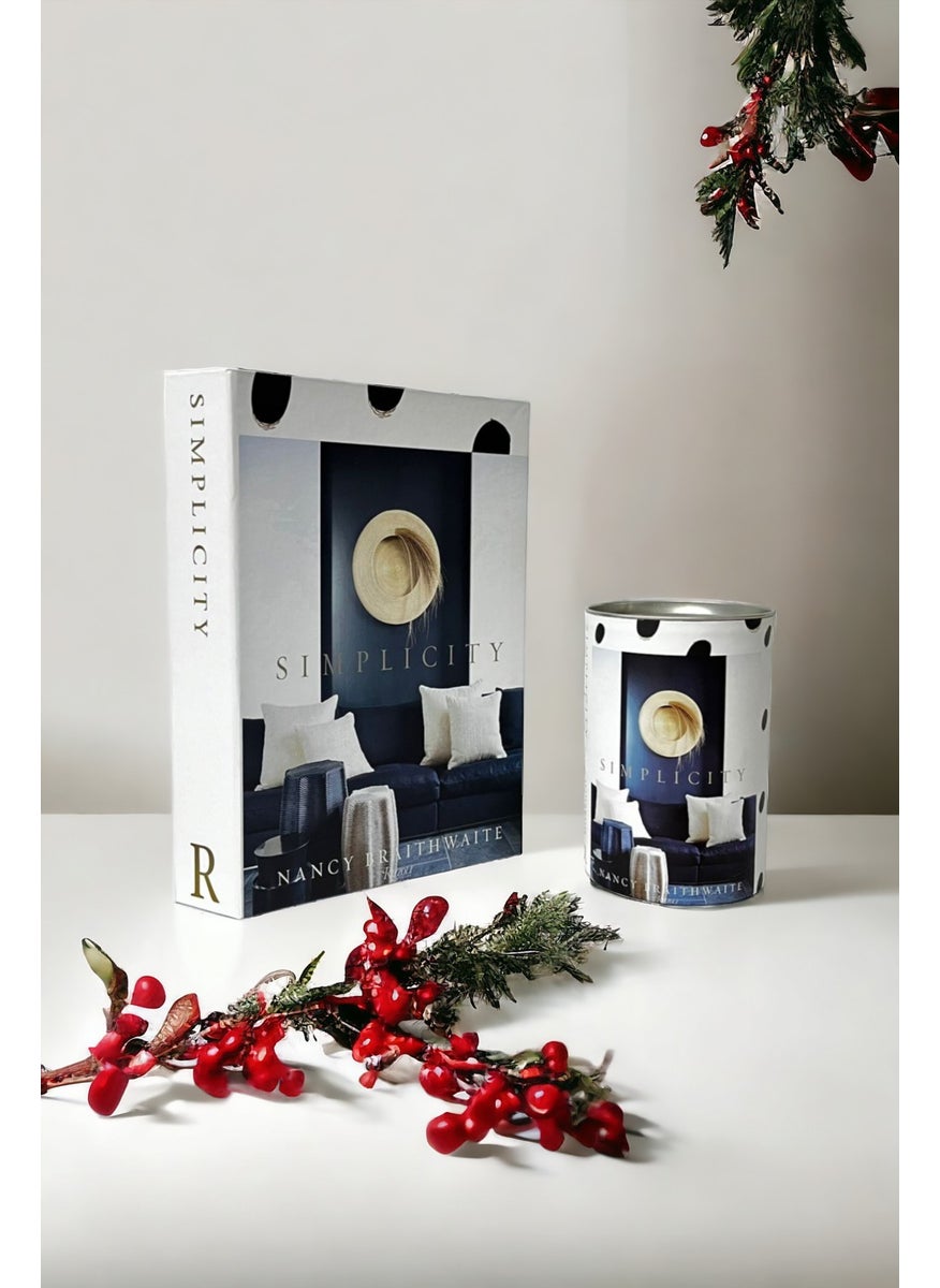 Saccura Dekor Decorative Book Box Simplicity Blue Box & Cylinder Box Set of 2  - Image 2