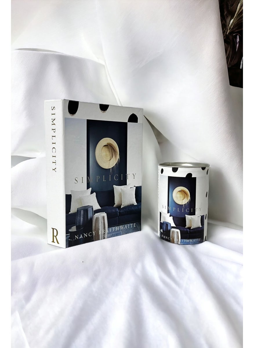 Saccura Dekor Decorative Book Box Simplicity Blue Box & Cylinder Box Set of 2  - Image 5