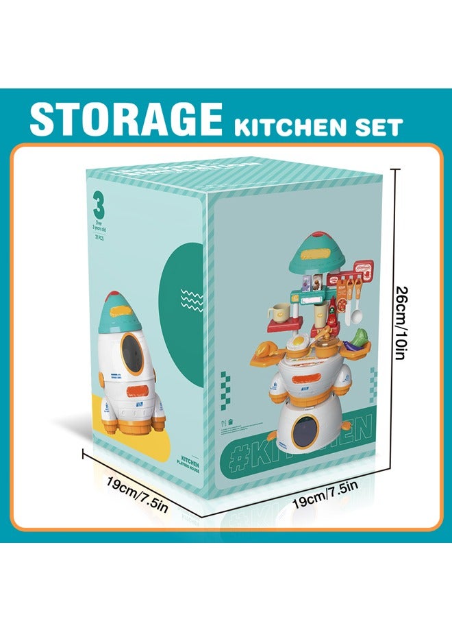 Kitchen Toys, 31pcs Kitchen Toy Set,Toys Learning  Education,Basic  Life Skills Toys,Cultivate children's basic life skills toy kitchen role play toys children's role play indoor DIY kitchen toy gam - Image 4