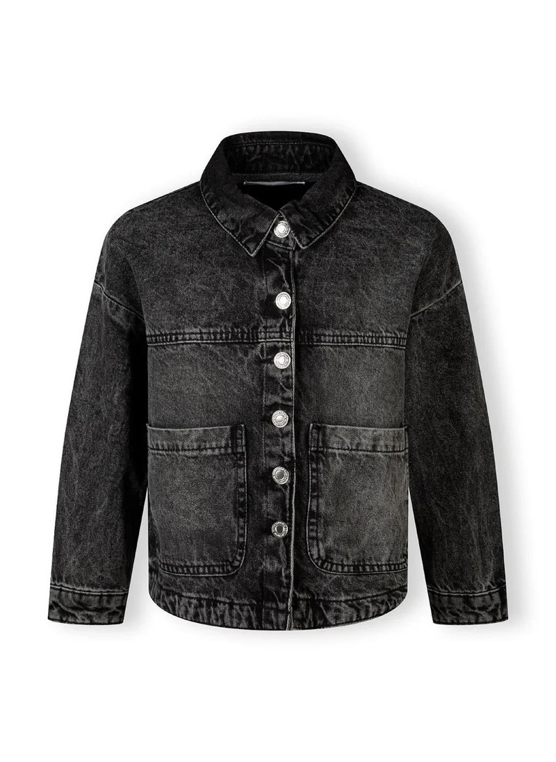 MINOTI Teen Girls Oversized Denim Jacket with Front Patch Pockets