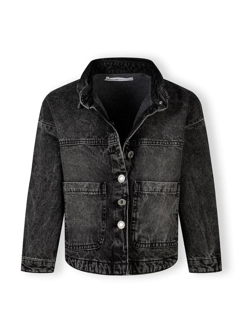 MINOTI Teen Girls Oversized Denim Jacket with Front Patch Pockets
