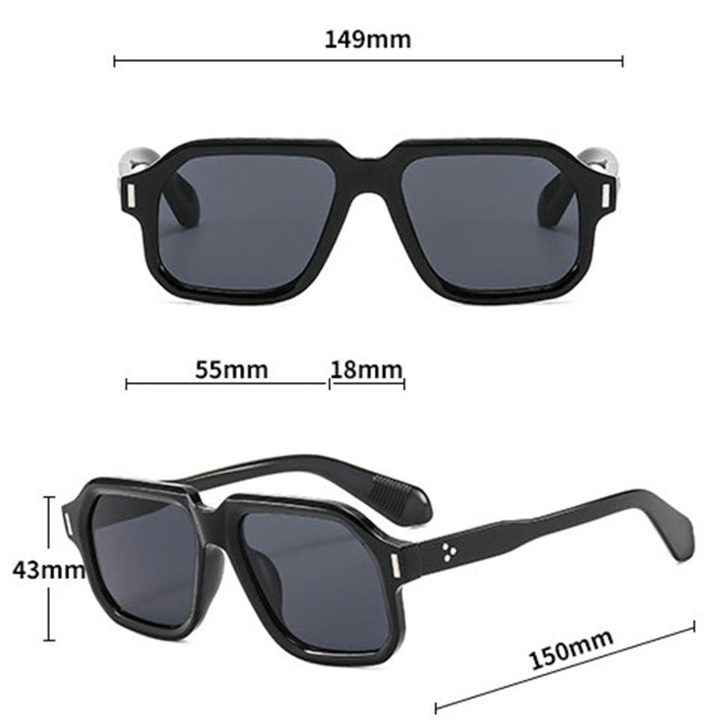 willochra Trendy Square Pilot Sunglasses Women Designer Rivets Shades Eyewear Men Irregular Sun Glasses Female UV400 F27 (green) - Image 4