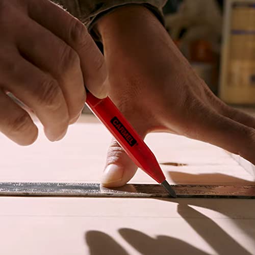 Carmel Mechanical Carpenter's Pencil + Refill Leads, Flat Woodworking Pencil - Image 3