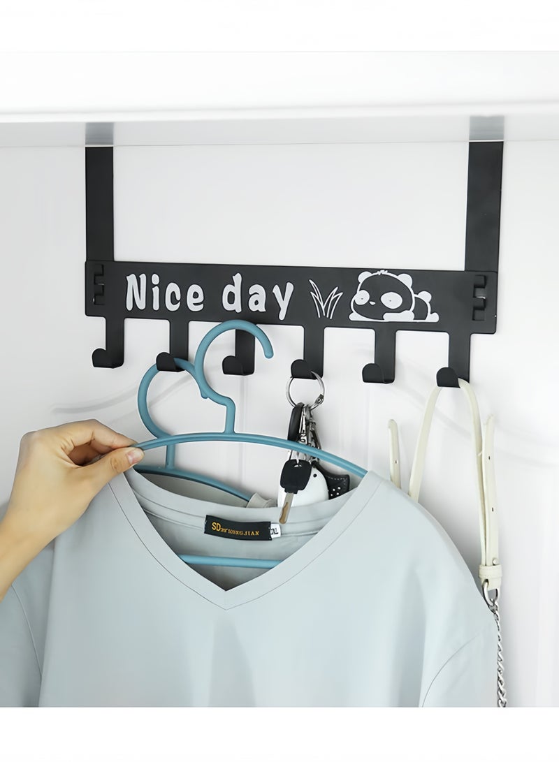 HQ-GAMING Over The Door Hook Hanger 6 Hooks Towel Rack Silent Super Load-bearing Over Door Hanger Towel Hook Space Saving Over Door Organizer Rack for Hanging Coat Towel Bag Robe - Image 5